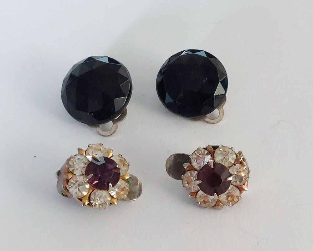 Costume Jewellery Clip On Earrings - 2 Pairs