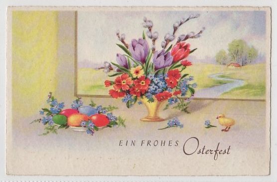 Easter Greetings Postcard From Germany-March 1937