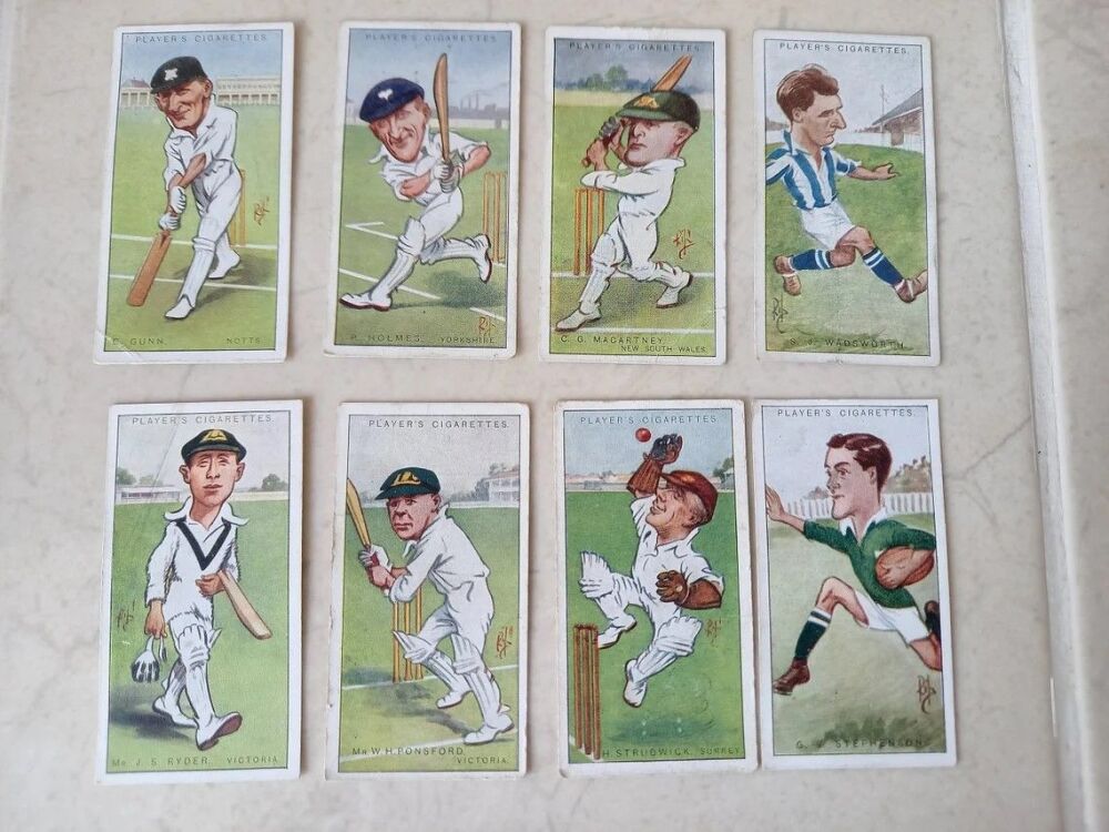 John Player Cigarette Card-Cricketers Caricatures by RIP Circa