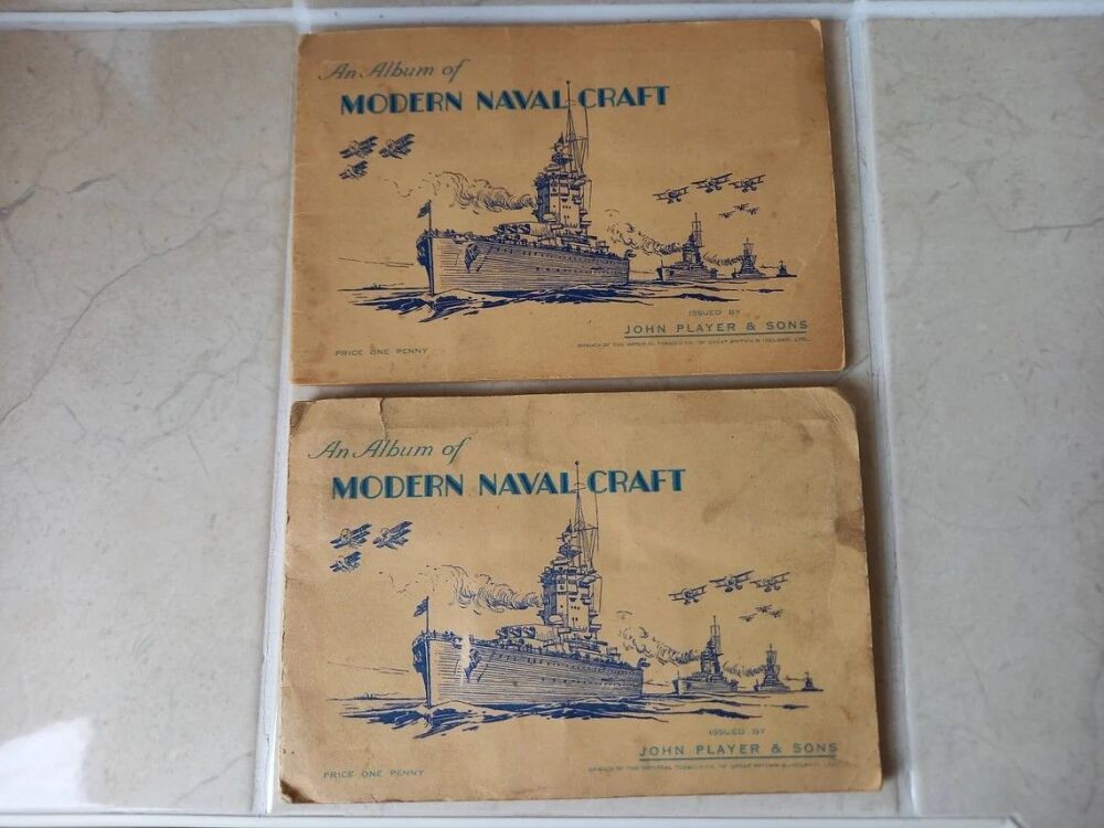 John Player Cigarette Cards- Player's Album of Modern Naval Craft-Lot of Two- 1939