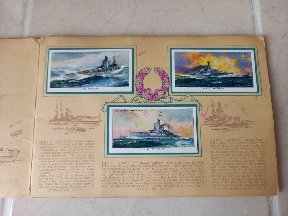 John Player Cigarette Cards- Player's Album of Modern Naval Craft-Lot of Two- 1939