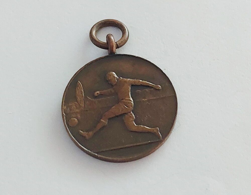 Bronze Football Award Medallion Pendant-Fob Medal-1940s Vintage