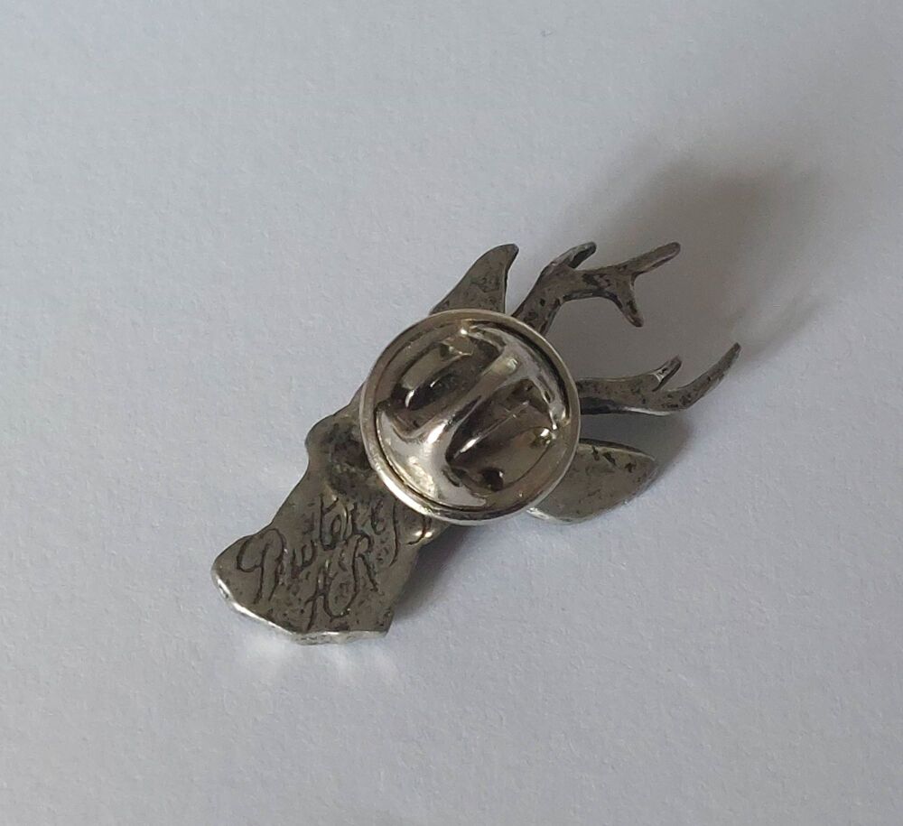 Pewter Stags Head Tie Tac Pin Badge