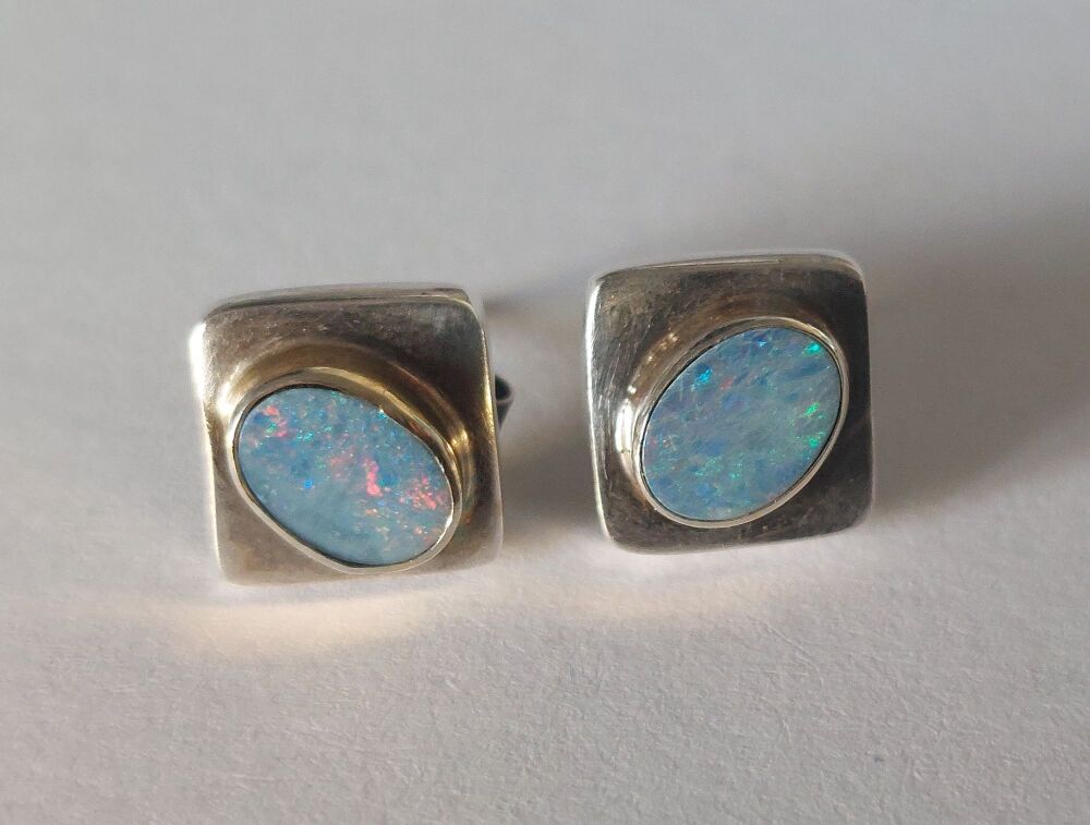 Silver and Opal Earrings - The Paula Bolton Collection