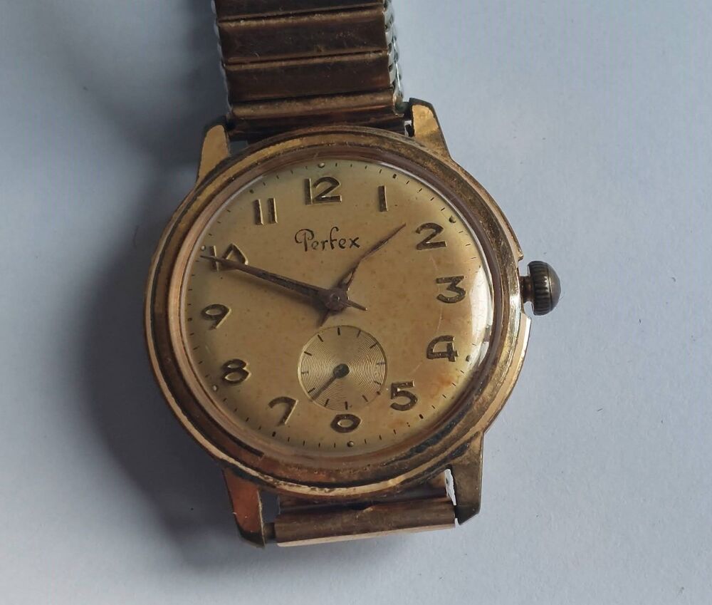 Vintage Gents Perfex Wristwatch - For Restoration-Spares-Repairs