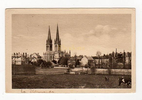La Delivrande, Calvados, France-1930s  Panorama Postcard | SHORT Family Maldon Essex 1938