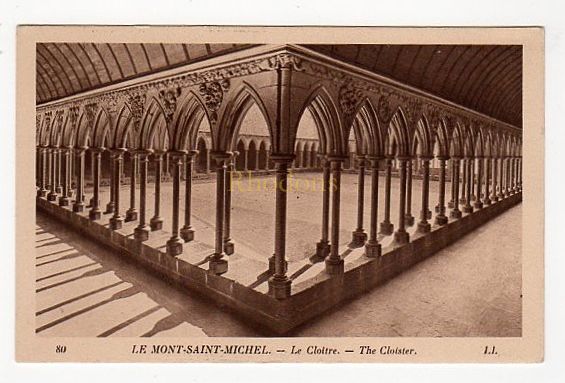 Le Mont Saint Michel France -France -The Cloisters-Circa 1930s Postcard