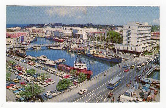 The City of Bridgetown, Capital of Barbados, B W I - Circa 1970s Postcard