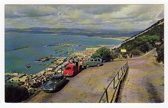 Gibraltar- View of Town and Harbour-1970s Photo Postcard