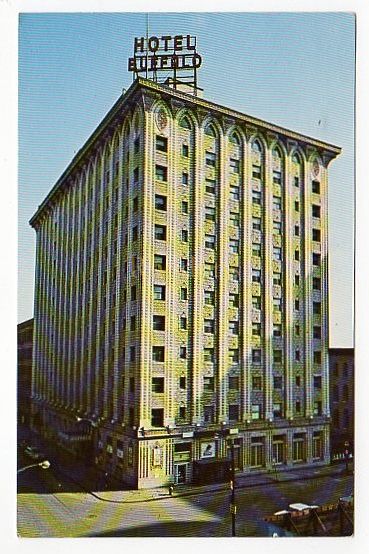 Hotel Buffalo, Washington and Swan Streets, Buffalo New York, USA - 1960s Advertising Postcard