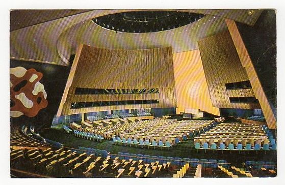 United Nations General Assembly Hall New York, USA -Official UN Photo Postc