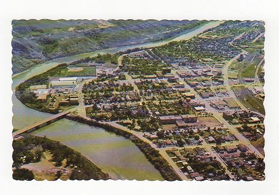 Drumheller, Alberta, Canada- On The Red Deer River Aerial View From The West - Photo Postcard