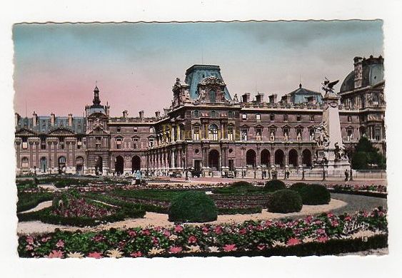 The Louvre Paris France- Circa 1950s Real Colour Photo Postcard