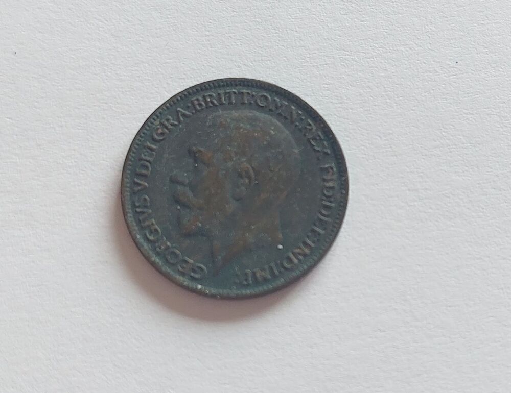 King George V 1917 Farthing Coin