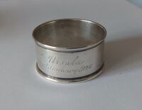 Vintage English Silver Napkin Ring - Ursula - 1926- Chester Hallmarks For 1923