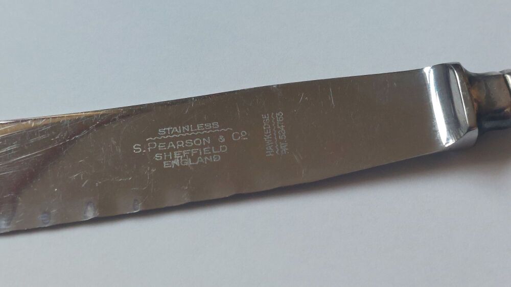 S Pearson Sheffield Stainless Cutlery-Hawkedge Blade Knife-26 cms-Kings Pattern