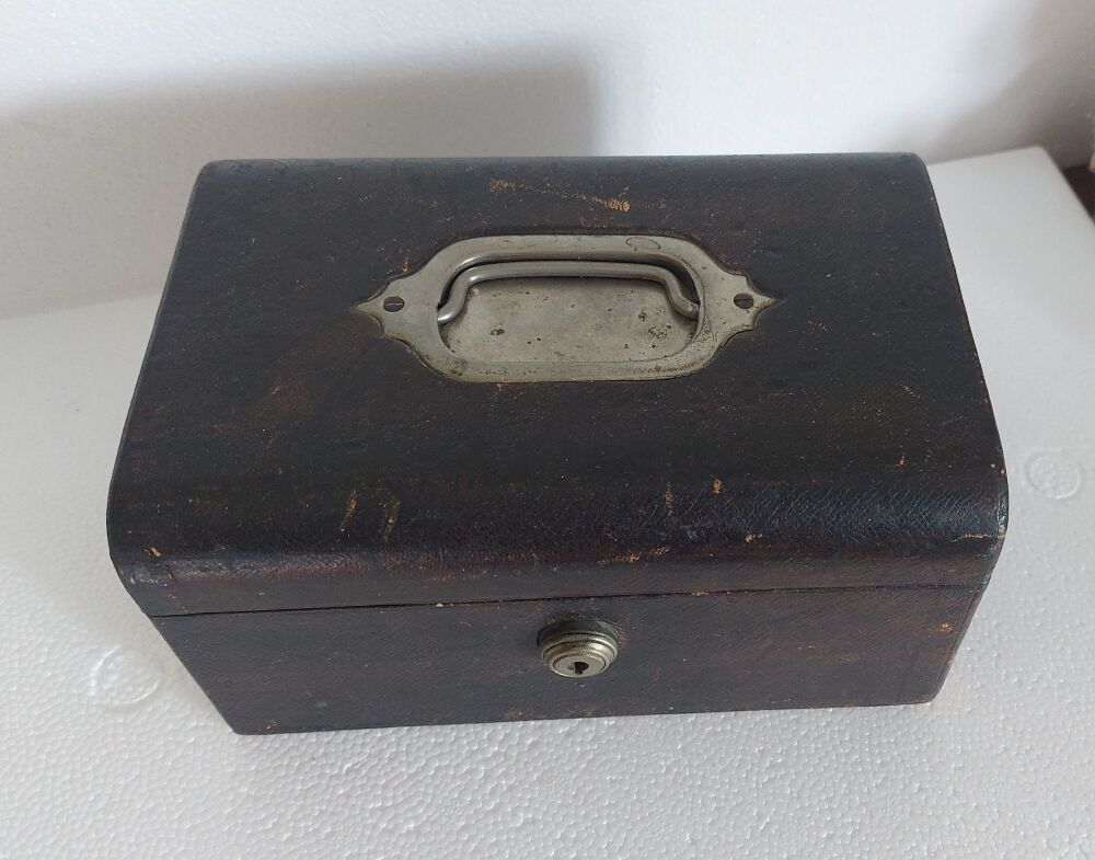 Antique Jewellery Box-Bramah Lock-Victorian or Edwardian Era