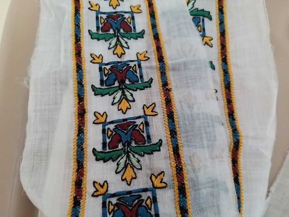 Embroidered Muslin Dress Trim-Border-Flounce-c1910s-1920s-Antique