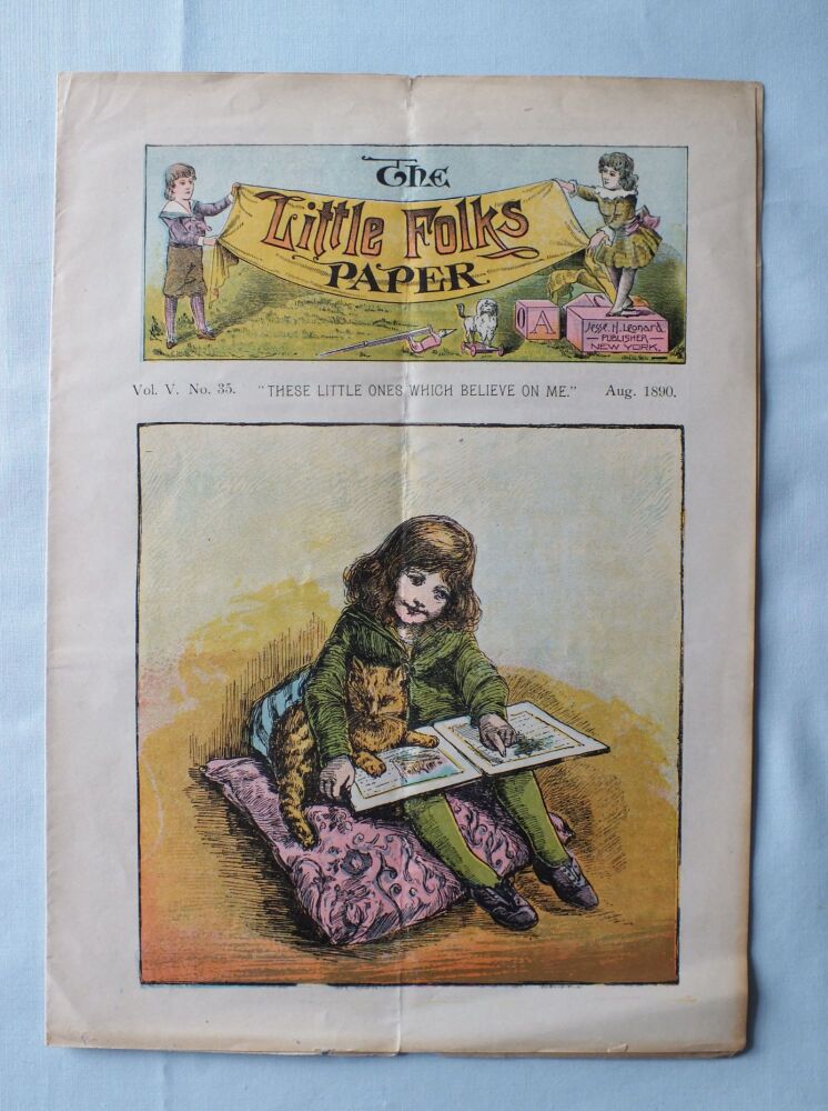 19th Century Ephemera-The Little Folks Paper- Vol V No 35- 'These Little Ones Which Believe On Me'-August 1890