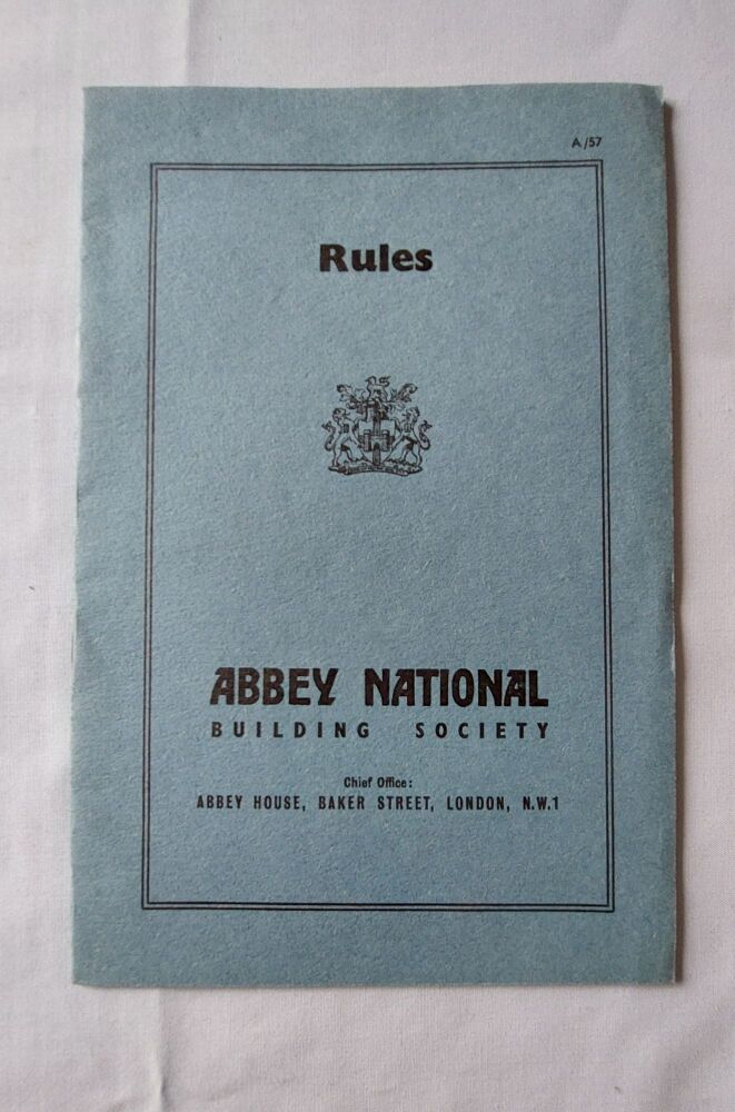 Abbey National Building Society Circa 1950s Rules Booklet