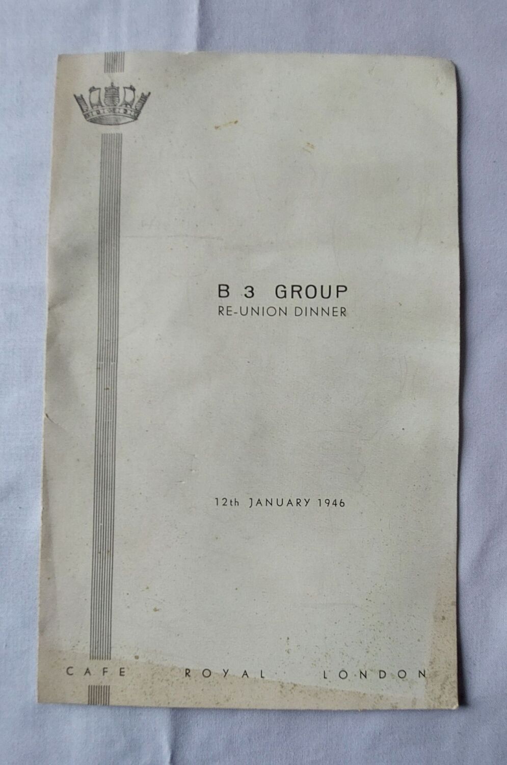 WW2 B3 Naval Convoy Escort Group Dining Club Members Ephemera - Reunion Din