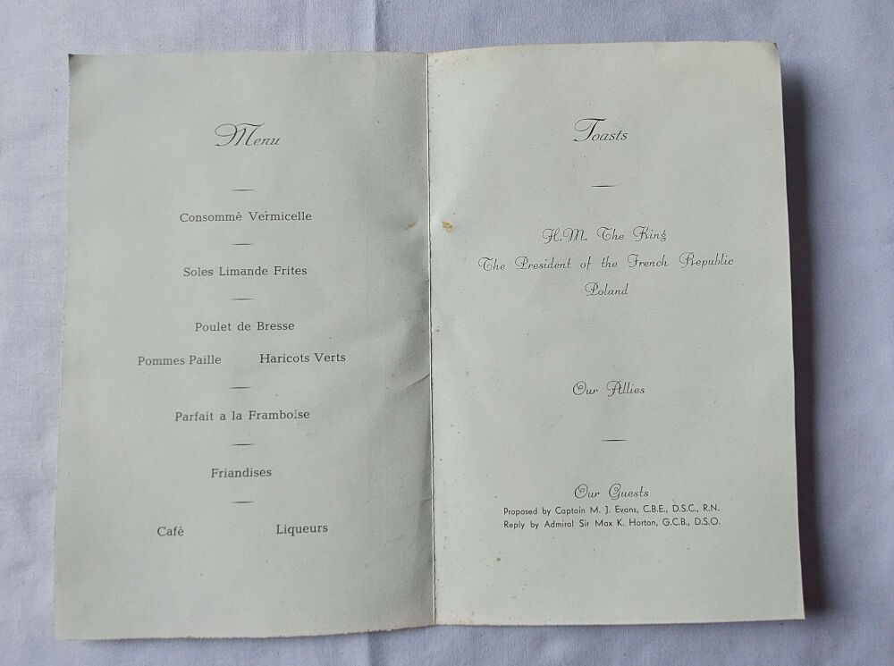 WW2 B3 Naval Convoy Escort Group Dining Club Members Ephemera - Reunion Dinner Menu Card-Café Royal London 12th January 1946