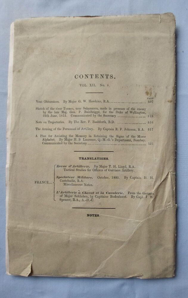 The Royal Artillery Institution Woolwich 1884 - Proceedings February 1884, Vol XII No 8