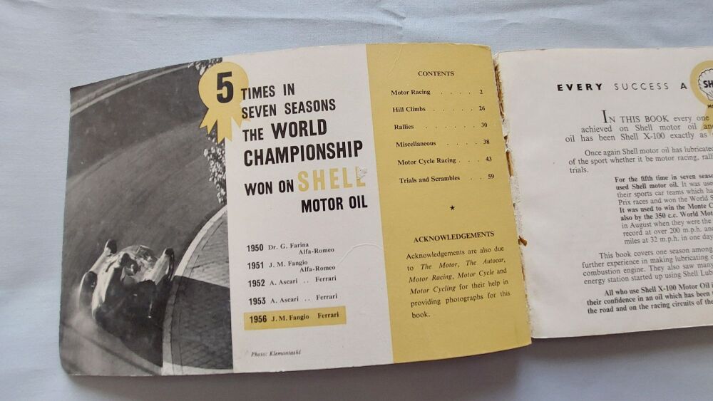 Shell Successes - 1956 Shell Motor Oil Booklet