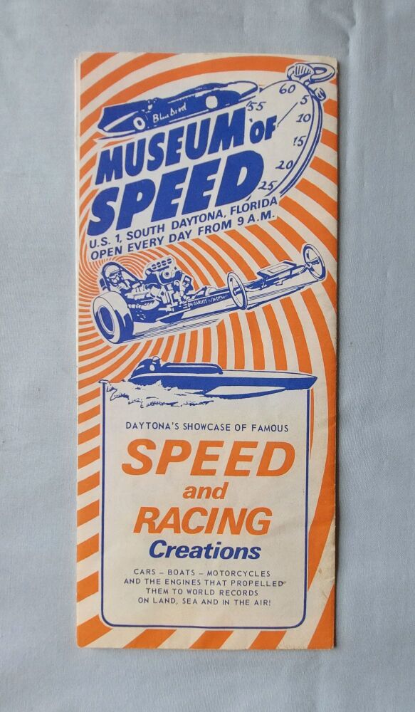 Museum of Speed Daytona Florida-1970s Vintage Advertising Brochure / Flyer (Lot #1)