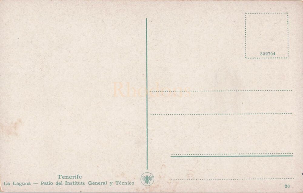 Tenerife - La Laguna - Patio del Instituto General y Tecnico-Early 1900s Postcard