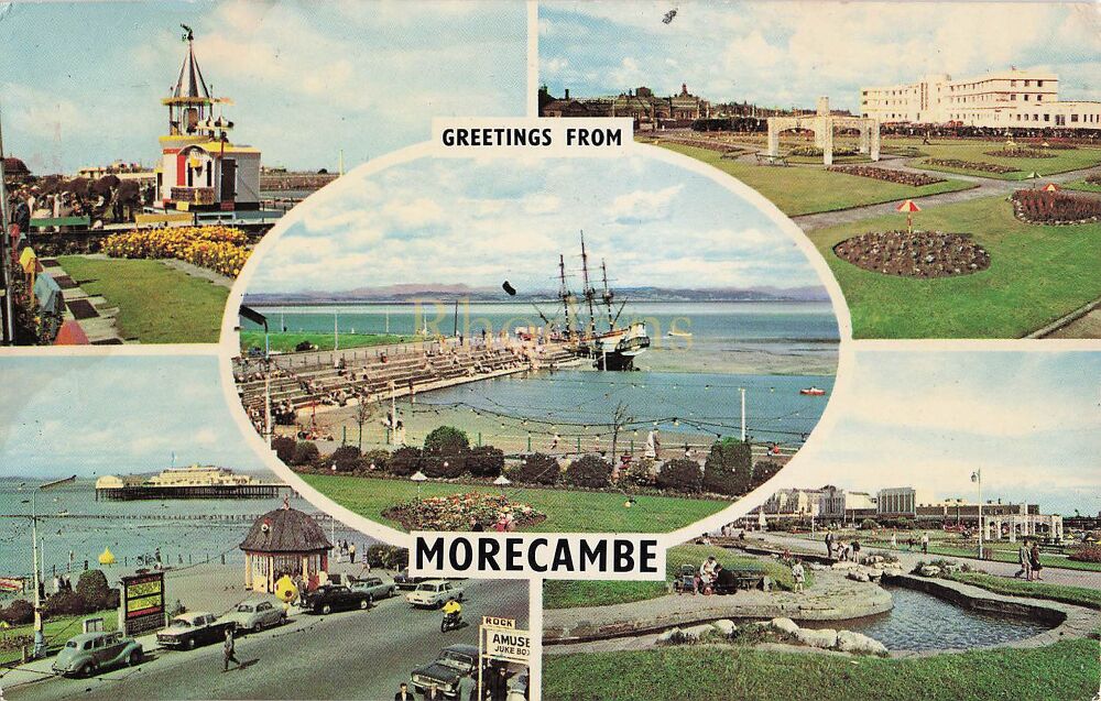 Greetings From Morecambe, Lancashire 1970s Multiview Postcard