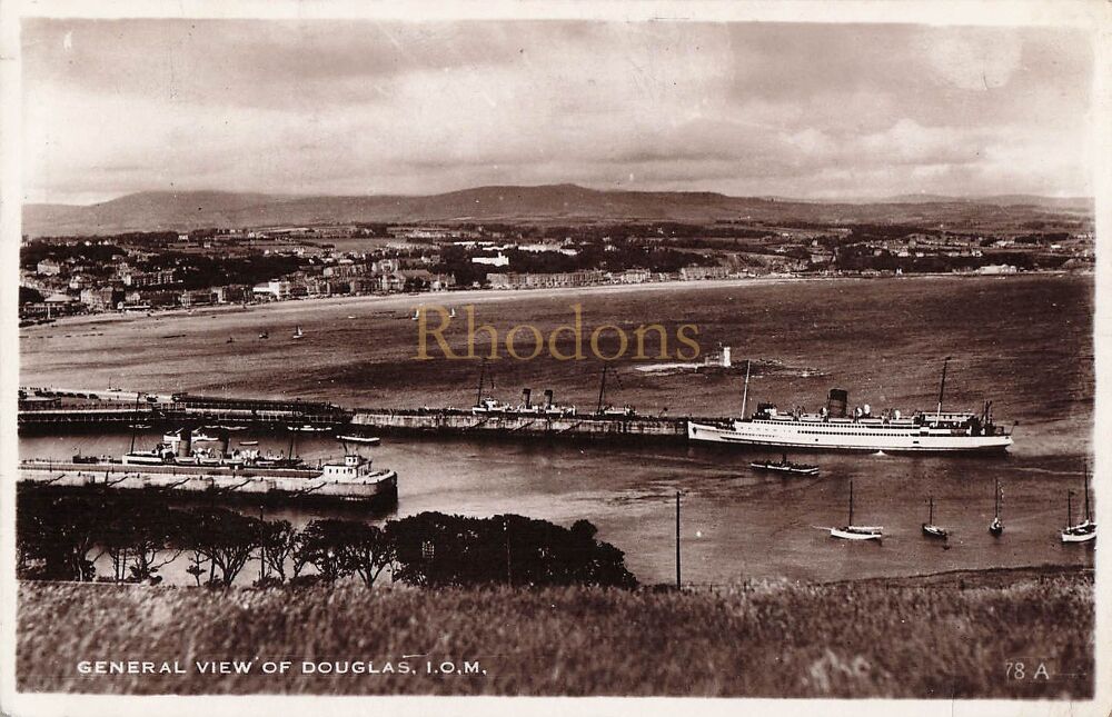 Douglas Isle of Man General View - Excel Series RP Postcard | Miss MARSHALL, Lincoln 1940s