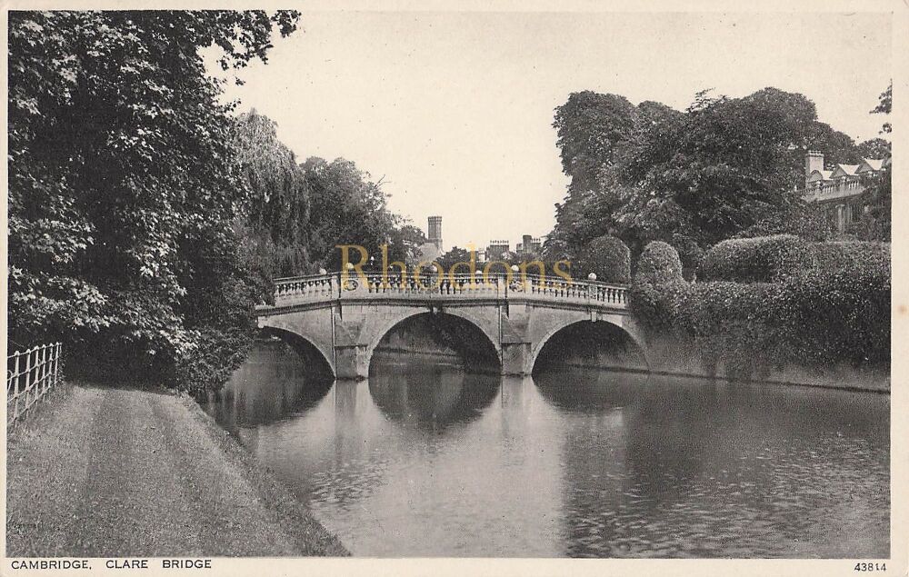 Clare Bridge Cambridge - Circa 1950s Photochrom Postcard