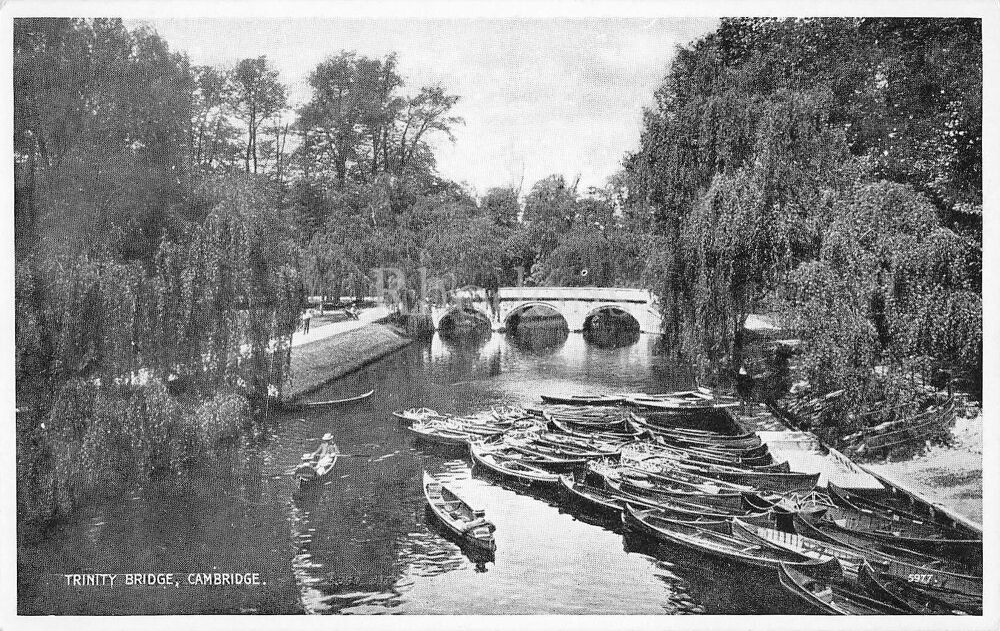 Trinity Bridge Cambridge - Valentines Silveresque Photo Postcard