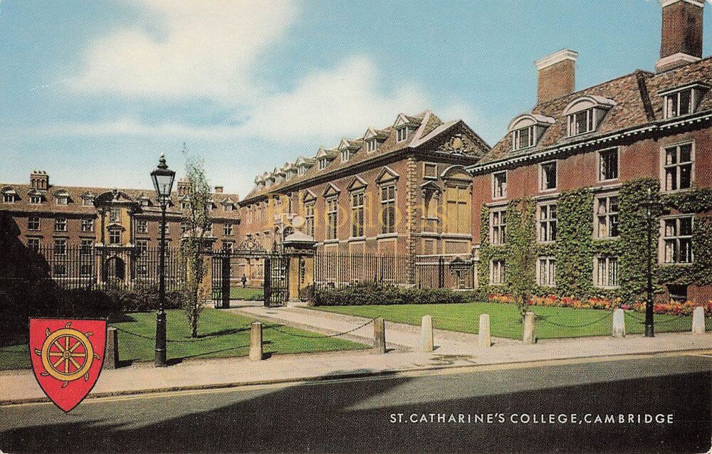 St Catherines College Cambridge. Salmon Cameracolour Postcard