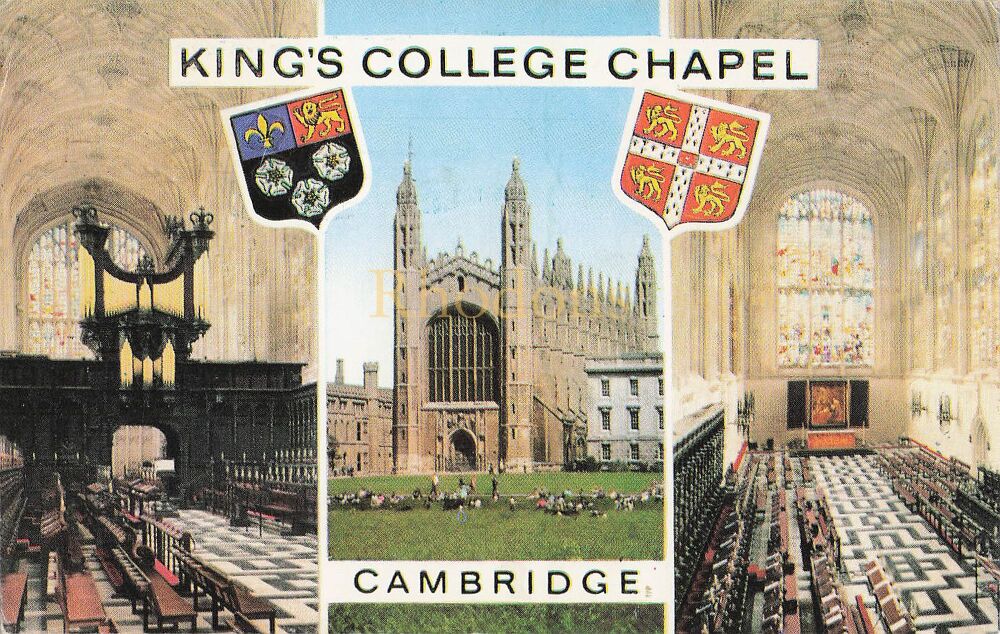 Kings College Chapel Cambridge-1970s Multiview Postcard