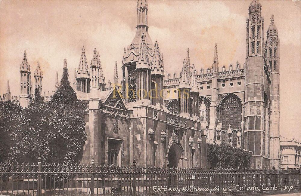 Kings College Cambridge-Gateway and Chapel-Early 1900s Boots Pelham Series Postcard