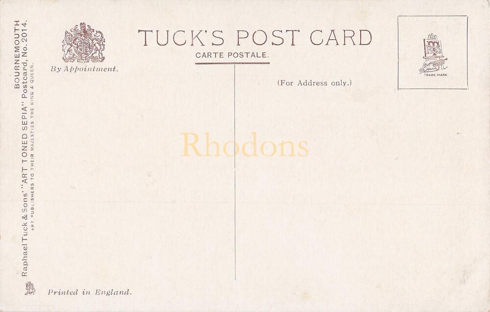 Upper Gardens Bournemouth Dorset -Tucks Art Toned Sepia Postcard