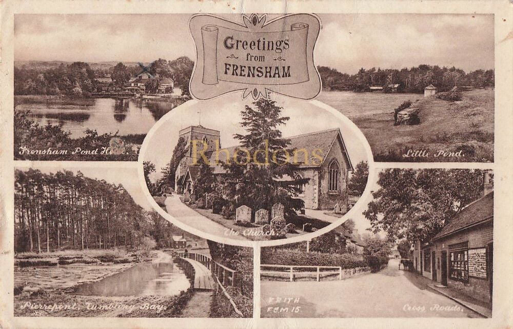 Greetings From Frensham Surrey-Friths Series Multiview Postcard