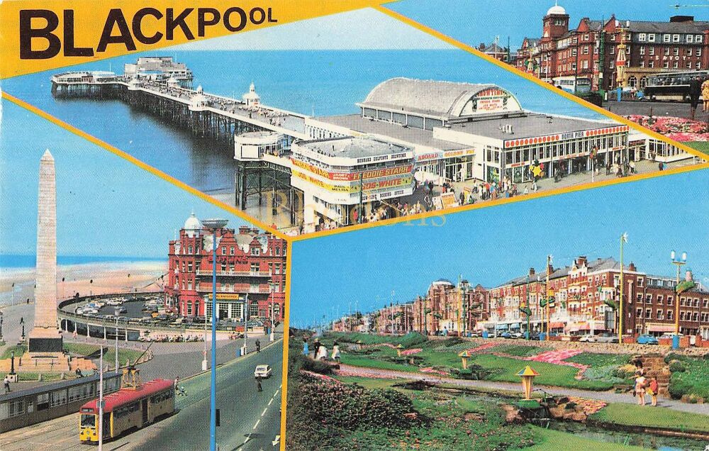 Blackpool Lancashire-1970s Multiview Postcard-1975 'Tigerrific Blackpool Zoo Park' Postmark