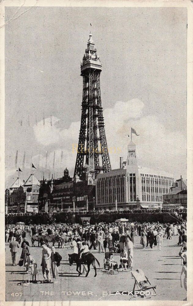 Genealogy Research Postcard- Mrs E HODGSON Penrith May 1945 | The Tower Blackpool