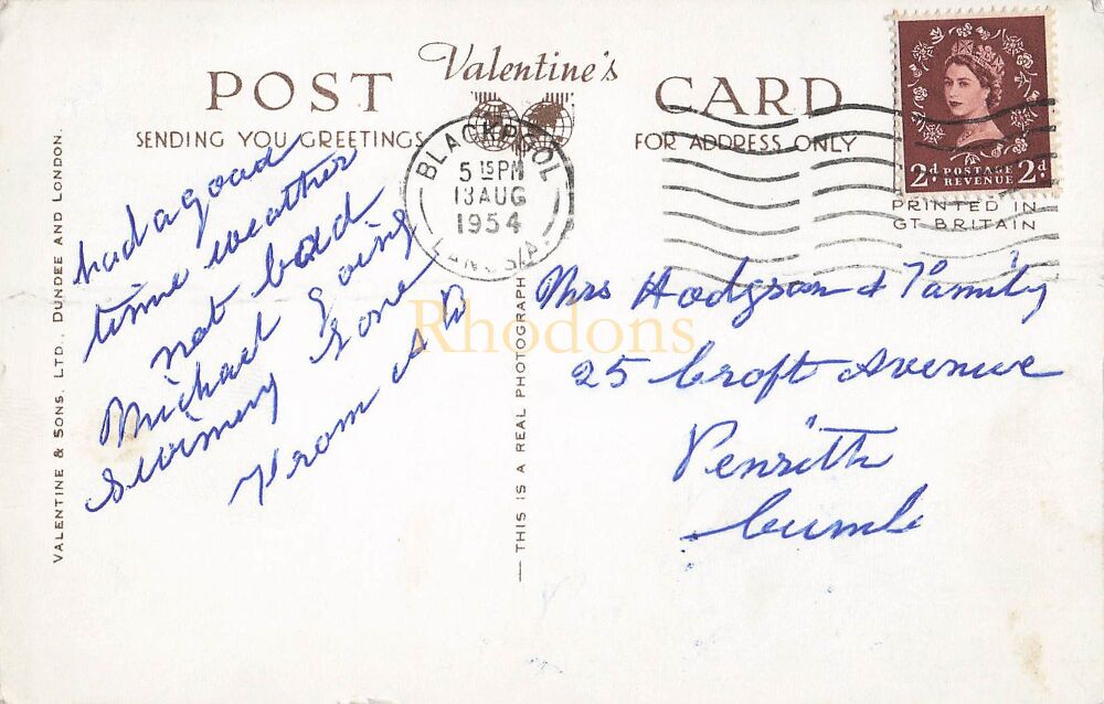 Blackpool, Lancashire-1950s Valentines Real Photo Novelty Multiview Postcard