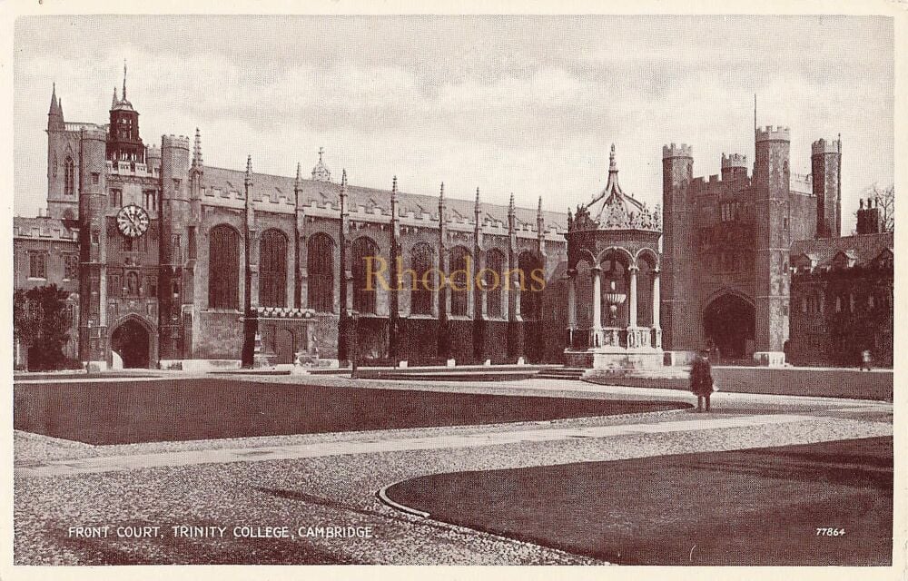 Front Court Trinity College Cambridge-Circa 1930s Postcard