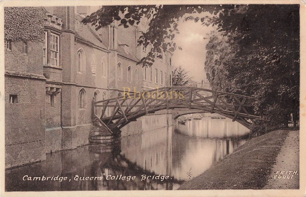 Queens College Bridge Cambridge-Early 1900s Friths Series Postcard