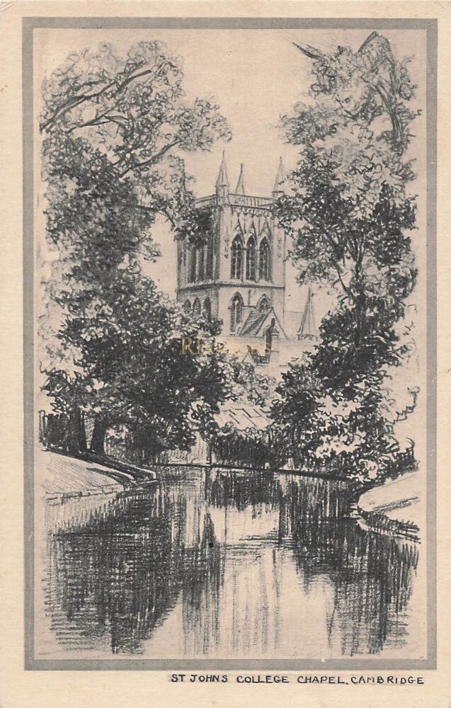 St Johns College Chapel Cambridge-Early 1900s Photochrom 'Pencilette' Series Postcard