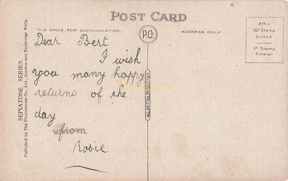 Clare Bridge and College Cambridge-Early 1900s Sepiatone Series Postcard