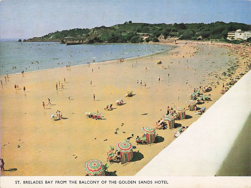 St Brelades Bay From Balcony Of Golden Sands Hotel Jersey -Circa 1980s Post