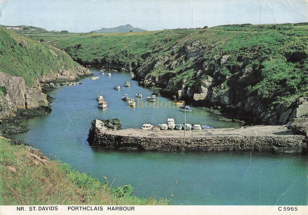 Porthclais Harbour Near St Davids Cornwall Colour Photo Postcard