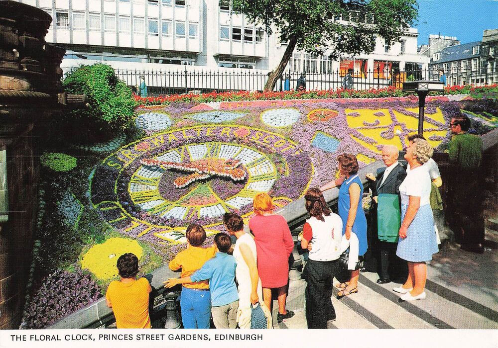 The Floral Clock Princes Street Gardens Edinburgh Colour Photo Postcard