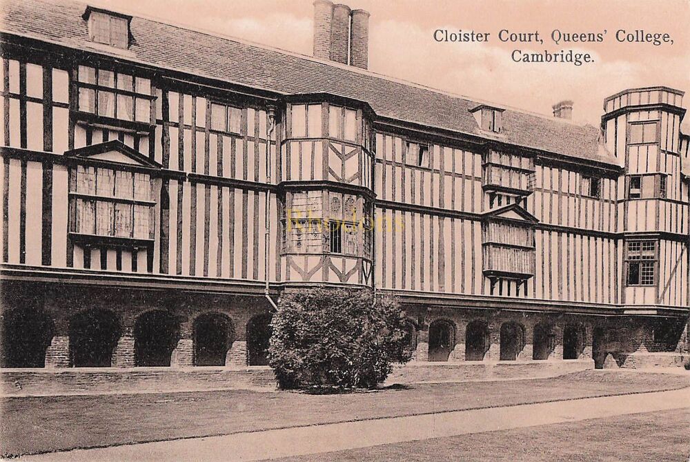 Cloister Court Queens College Cambridge-Early 1900s Postcard